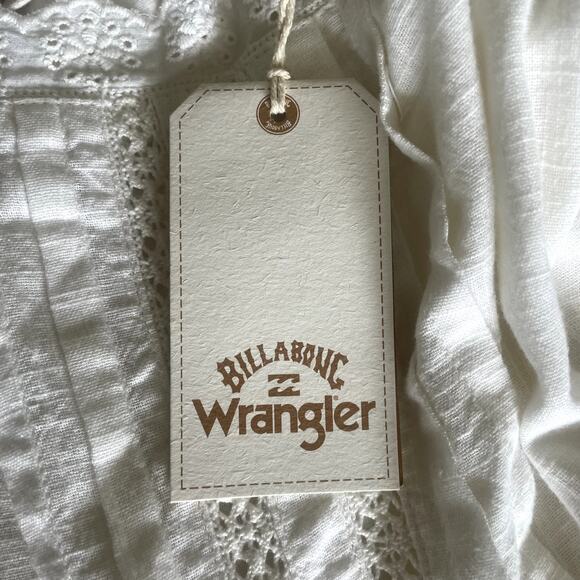 Billabong X Wrangler Peachy Keen Eyelet Lace Midi Dress SZ M - Picture 9 of 10